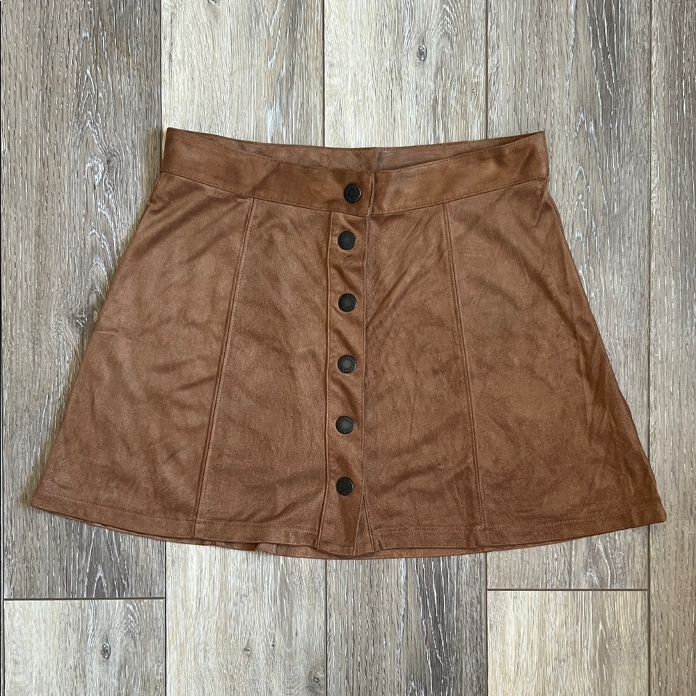 American Eagle Outfitters Brown Button-Front Mini Skirt